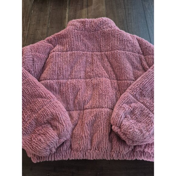 Wild Fable Pink Faux Fur Zip-Up Jacket Soft & Cozy size XS - Picture 2 of 4